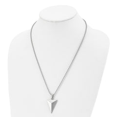 Chisel Stainless Steel Brushed Triangle Pendant on a 22 inch Ball Chain Necklace