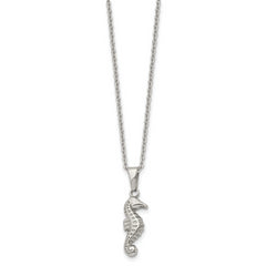 Stainless Steel Polished Seahorse 22in Necklace