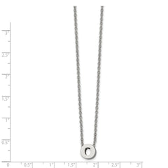 Stainless Steel Polished Letter O 18in w/2in ext Necklace