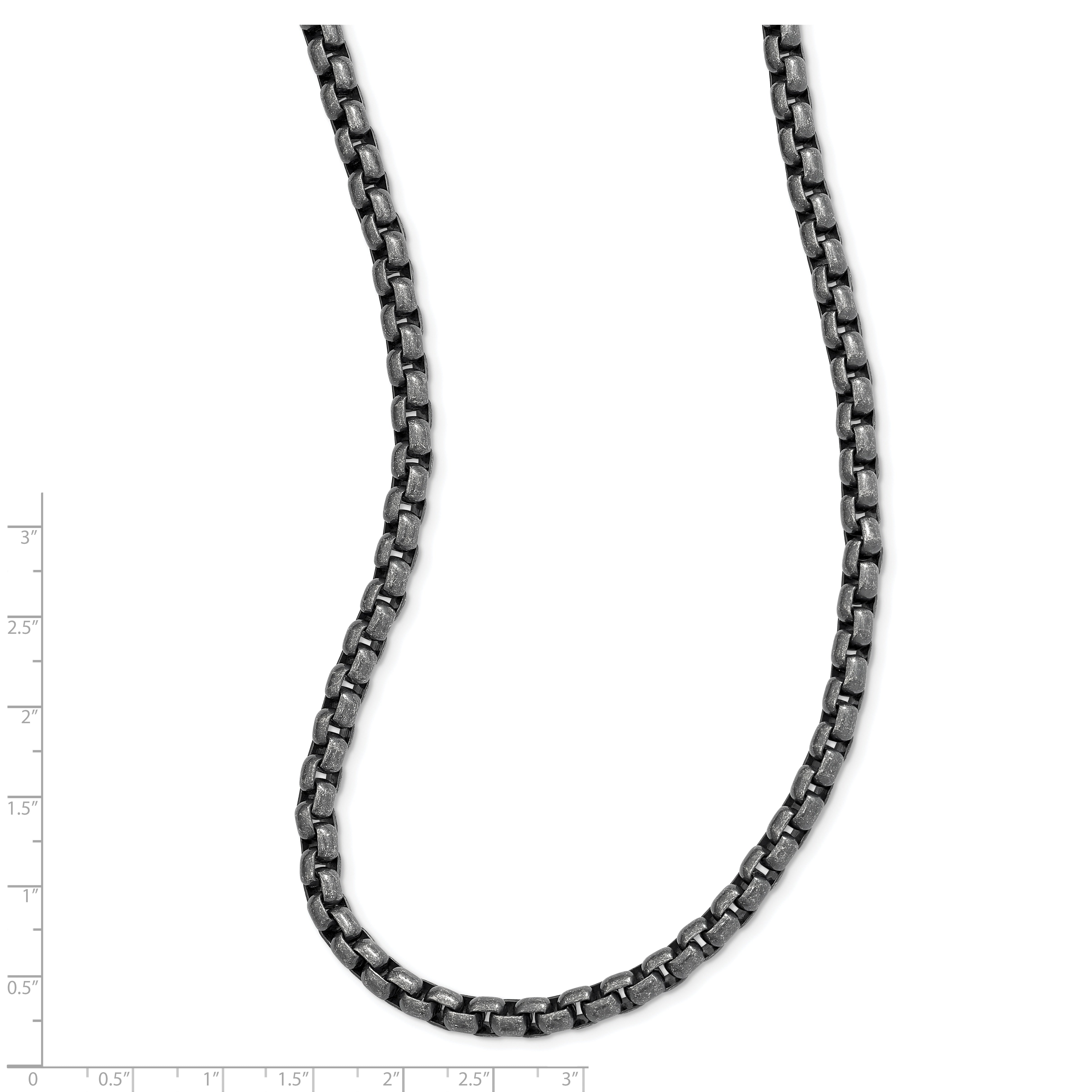 Chisel Stainless Steel Antiqued 24 inch Box Chain