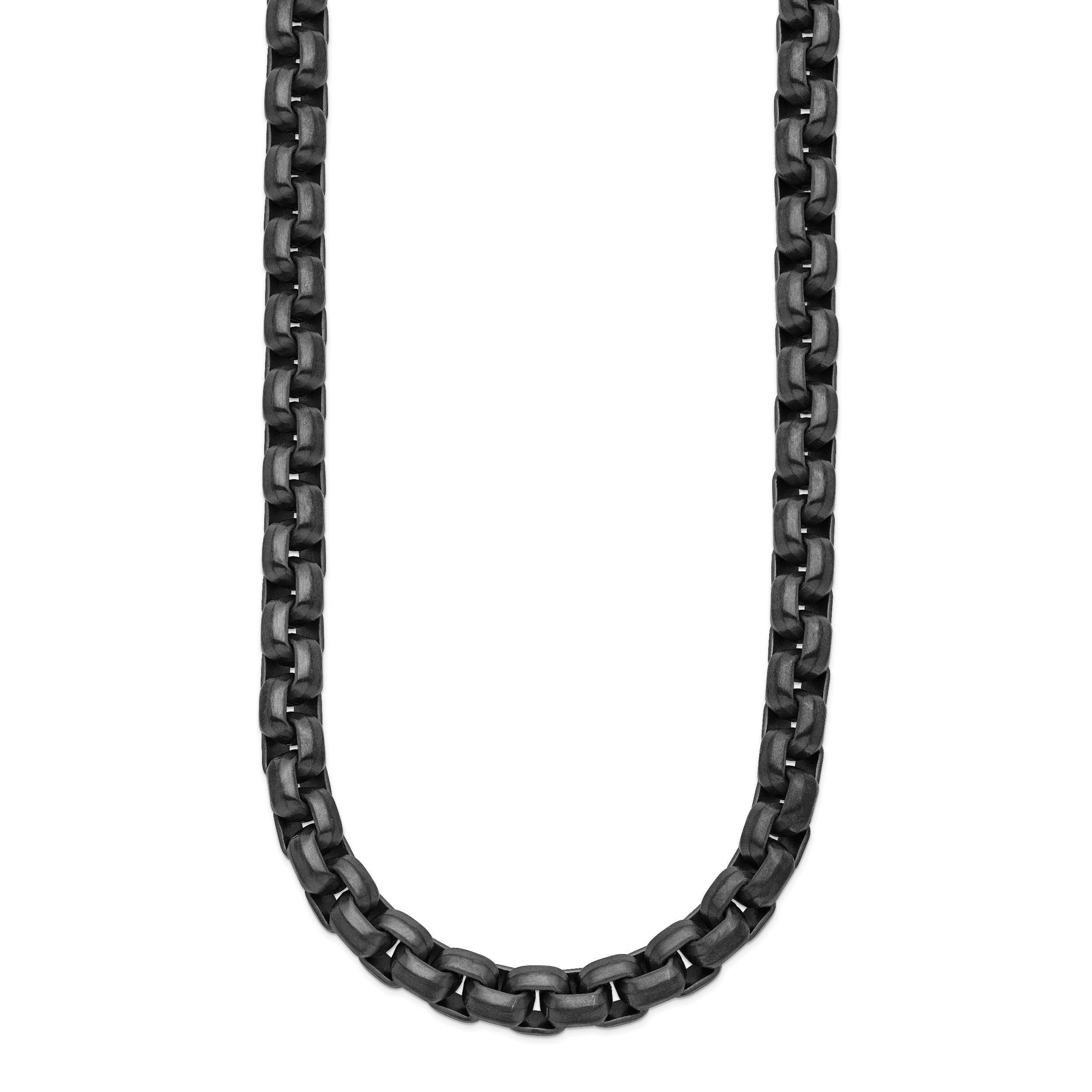 Chisel Stainless Steel Polished Gun Metal IP-plated 24 inch Box Chain