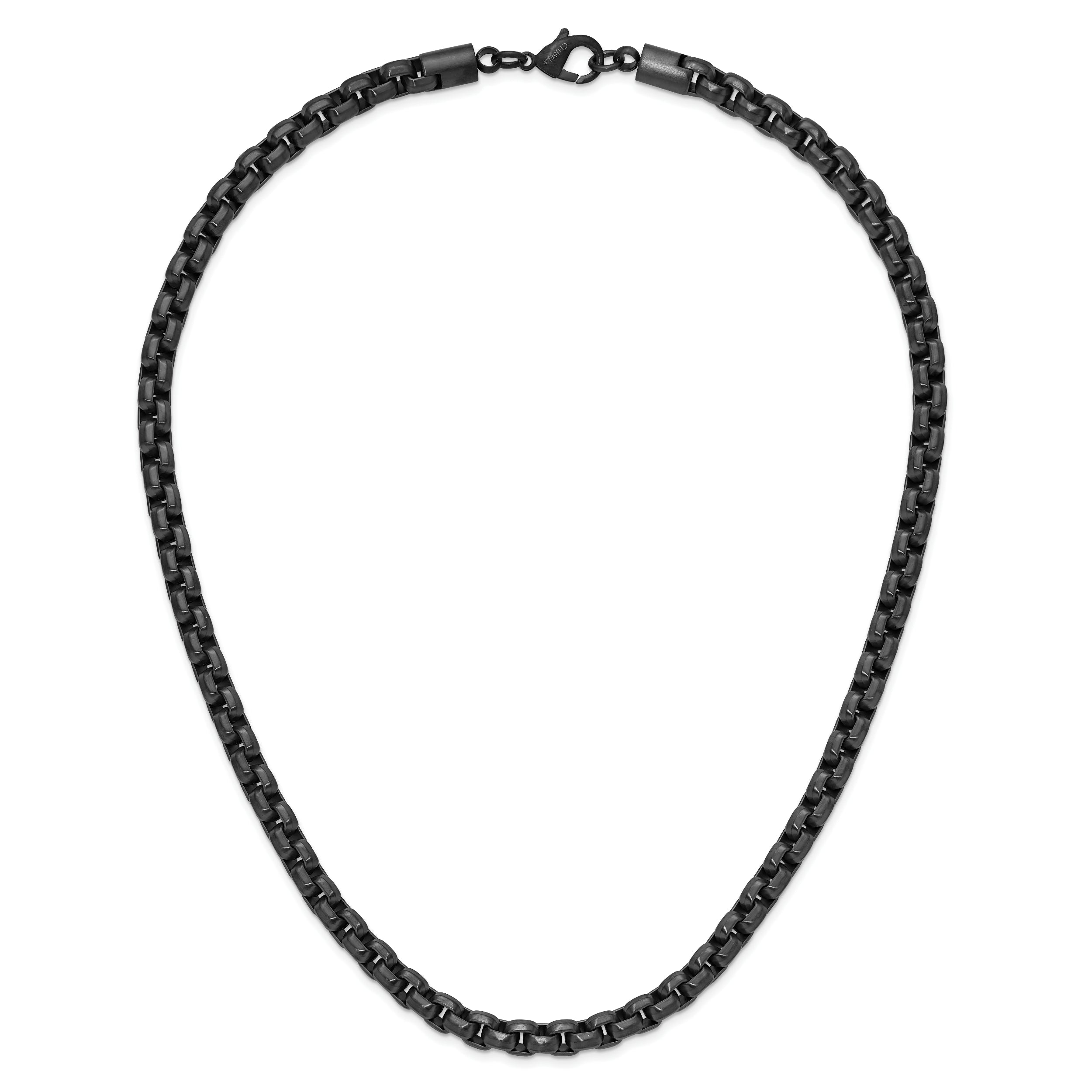 Chisel Stainless Steel Polished Gun Metal IP-plated 24 inch Box Chain