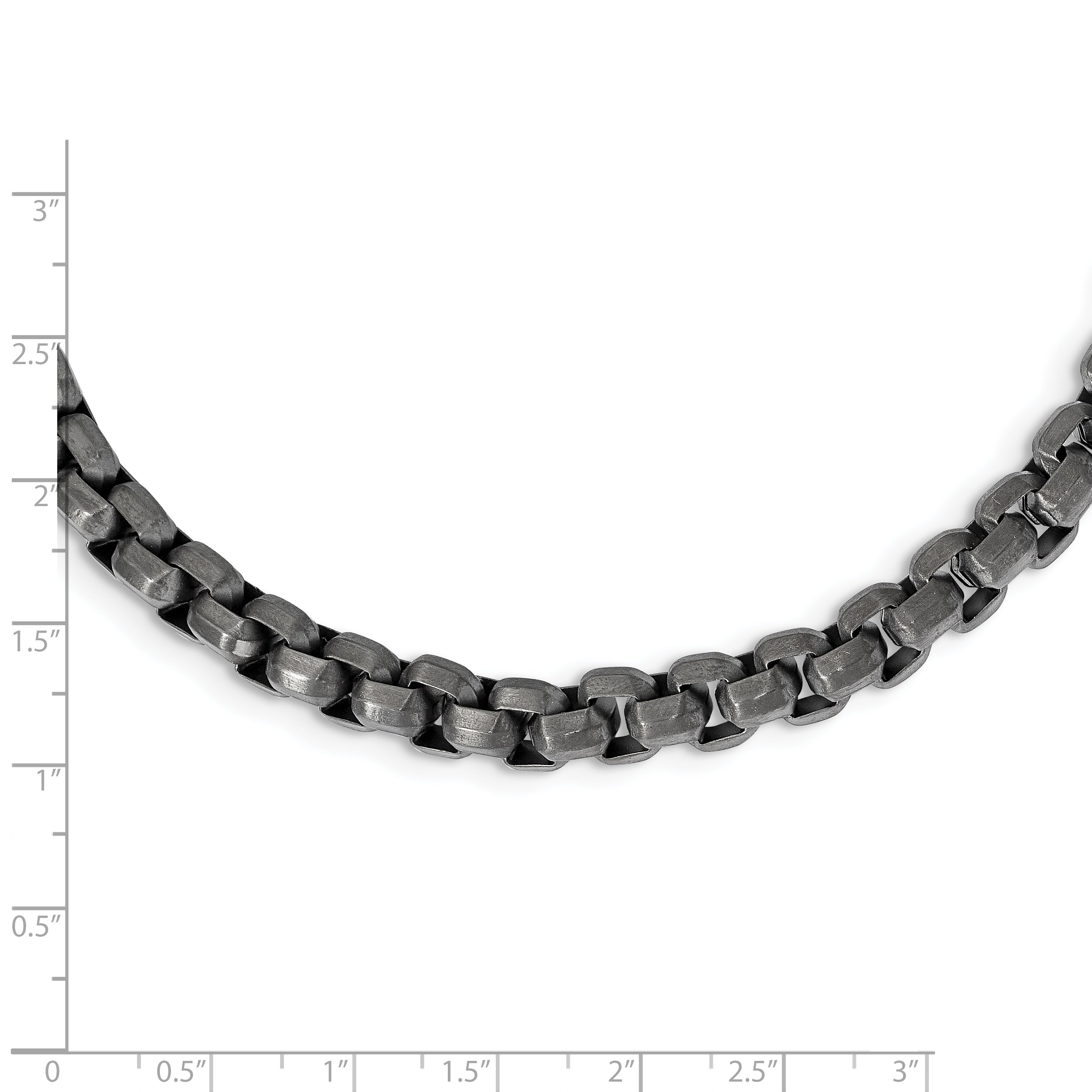 Chisel Stainless Steel Polished Gun Metal IP-plated 24 inch Box Chain