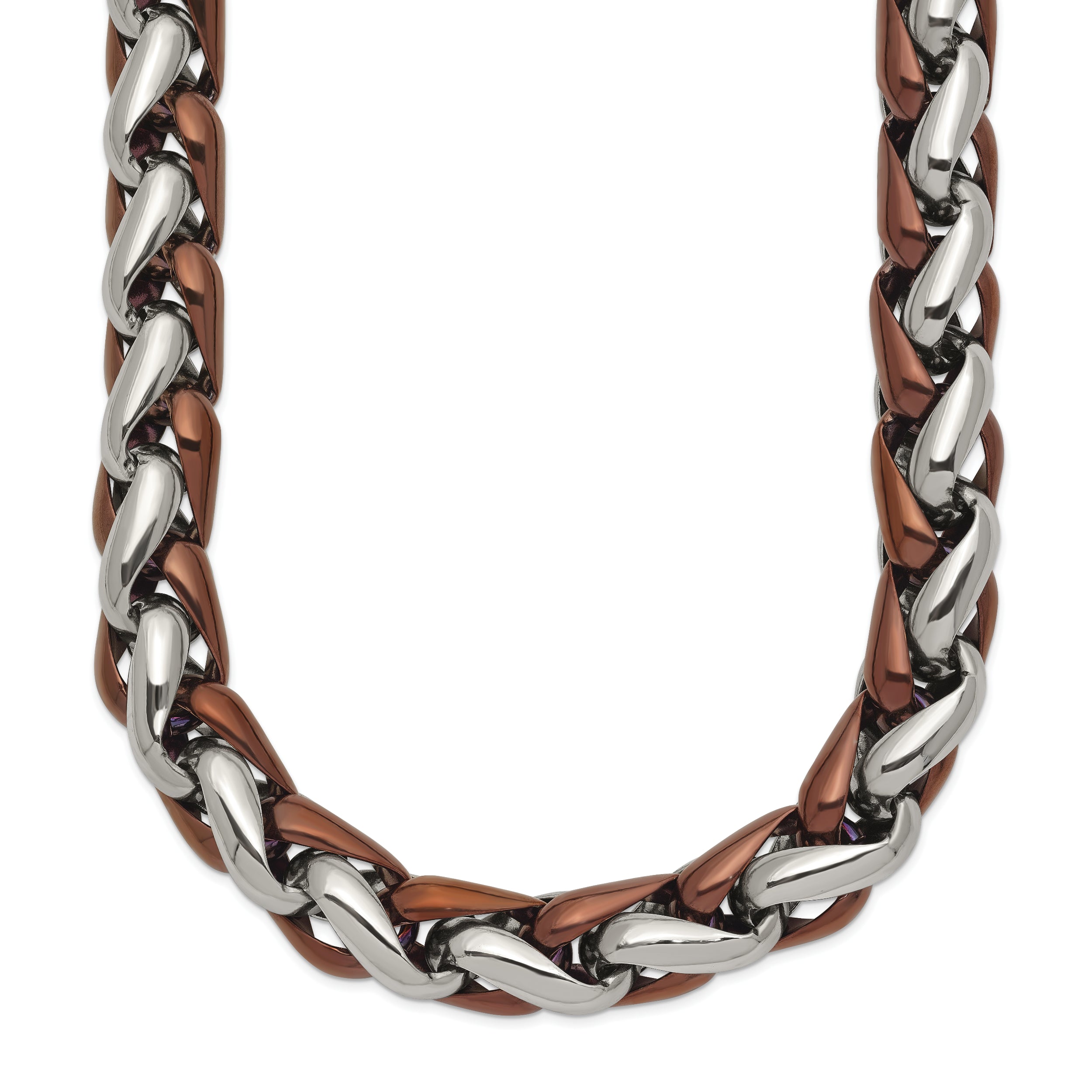 Chisel Stainless Steel Polished Brown IP-plated 24 inch Necklace