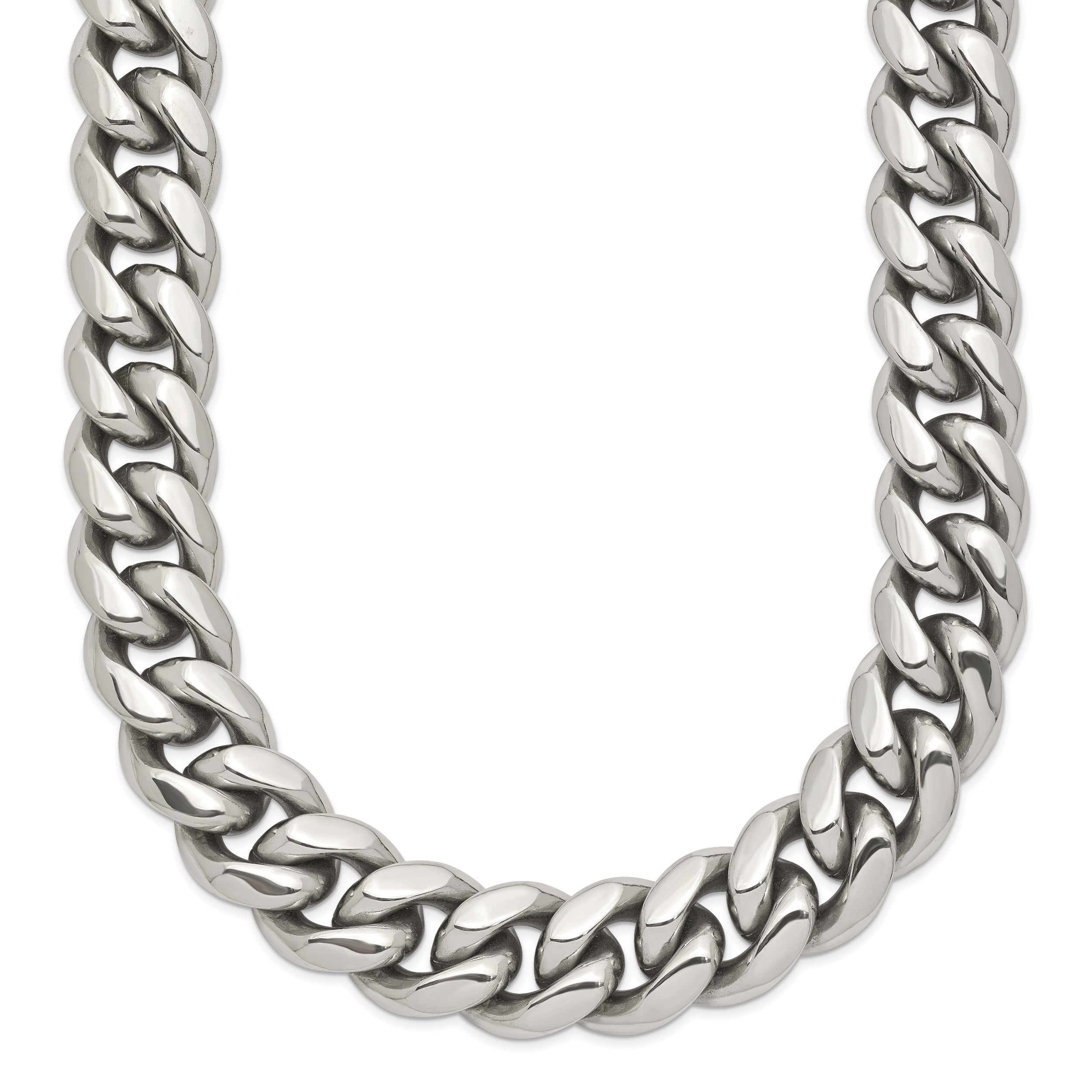 Chisel Stainless Steel Polished 24 inch Curb Chain Necklace