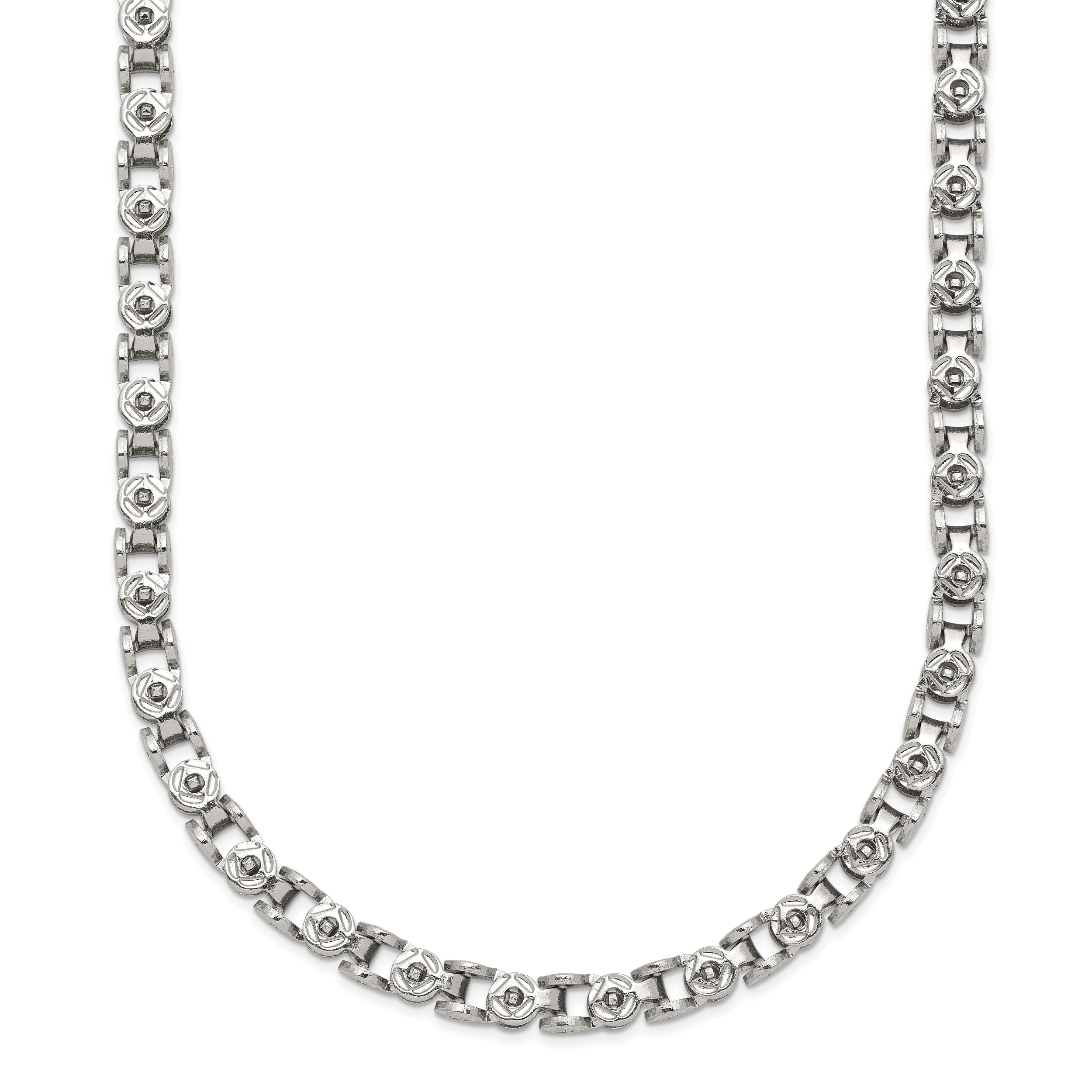 Chisel Stainless Steel Polished 24 inch Fancy Circle Link Chain