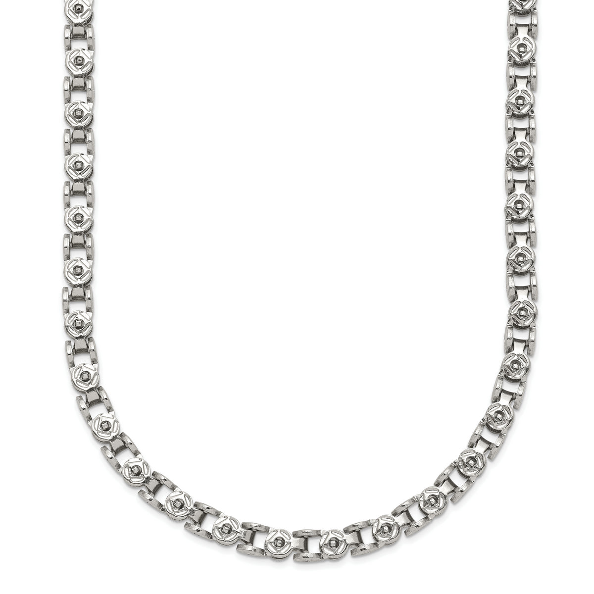 Chisel Stainless Steel Polished 24 inch Fancy Circle Link Chain