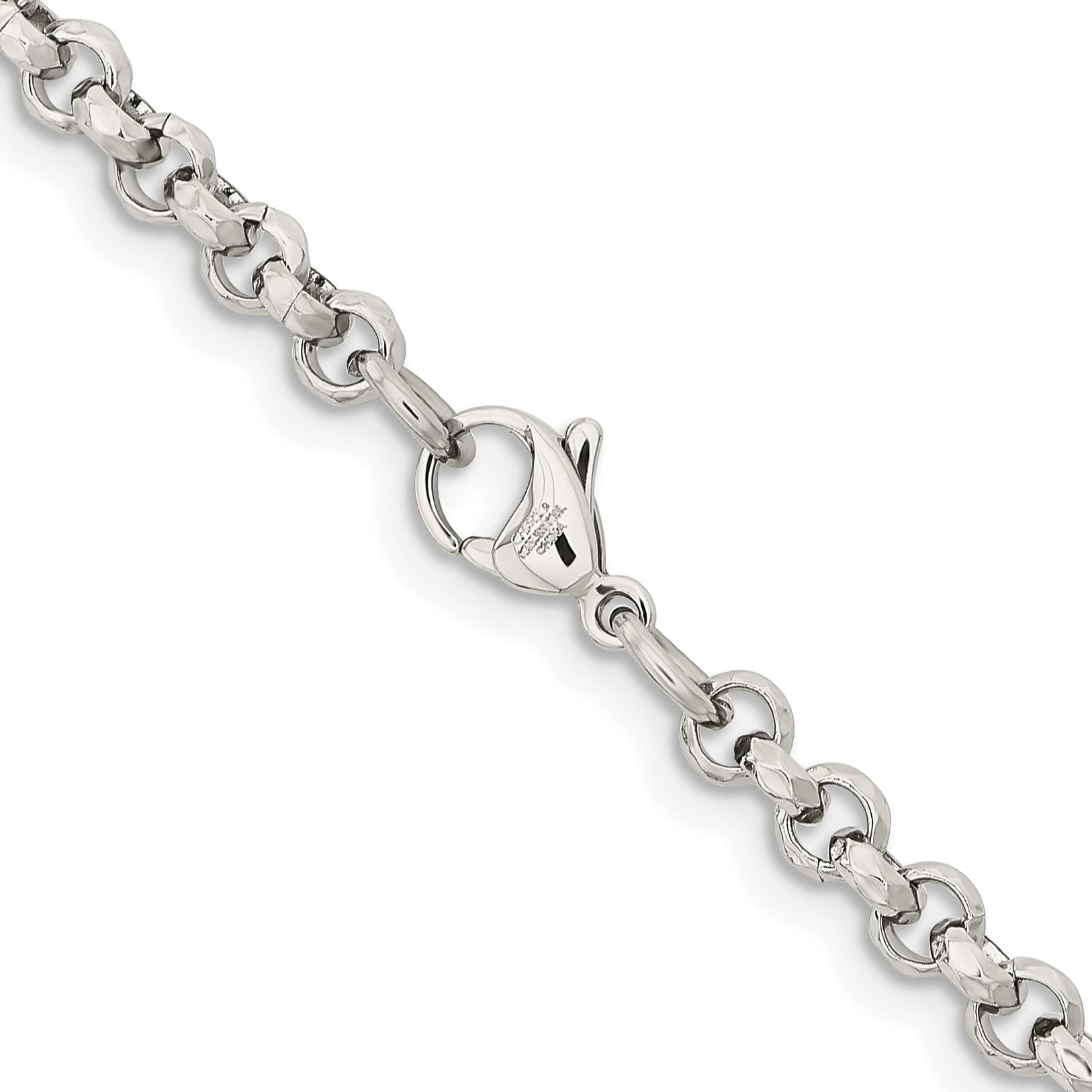 Chisel Stainless Steel Polished and Textured Fancy Rolo 18 inch Chain