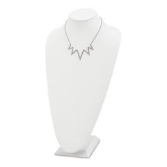 Stainless Steel Polished w/Preciosa Crystal V shape w/1.25in ext Necklace