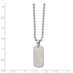 Chisel Stainless Steel Brushed Dog Tag on a 22 inch Ball Chain Necklace