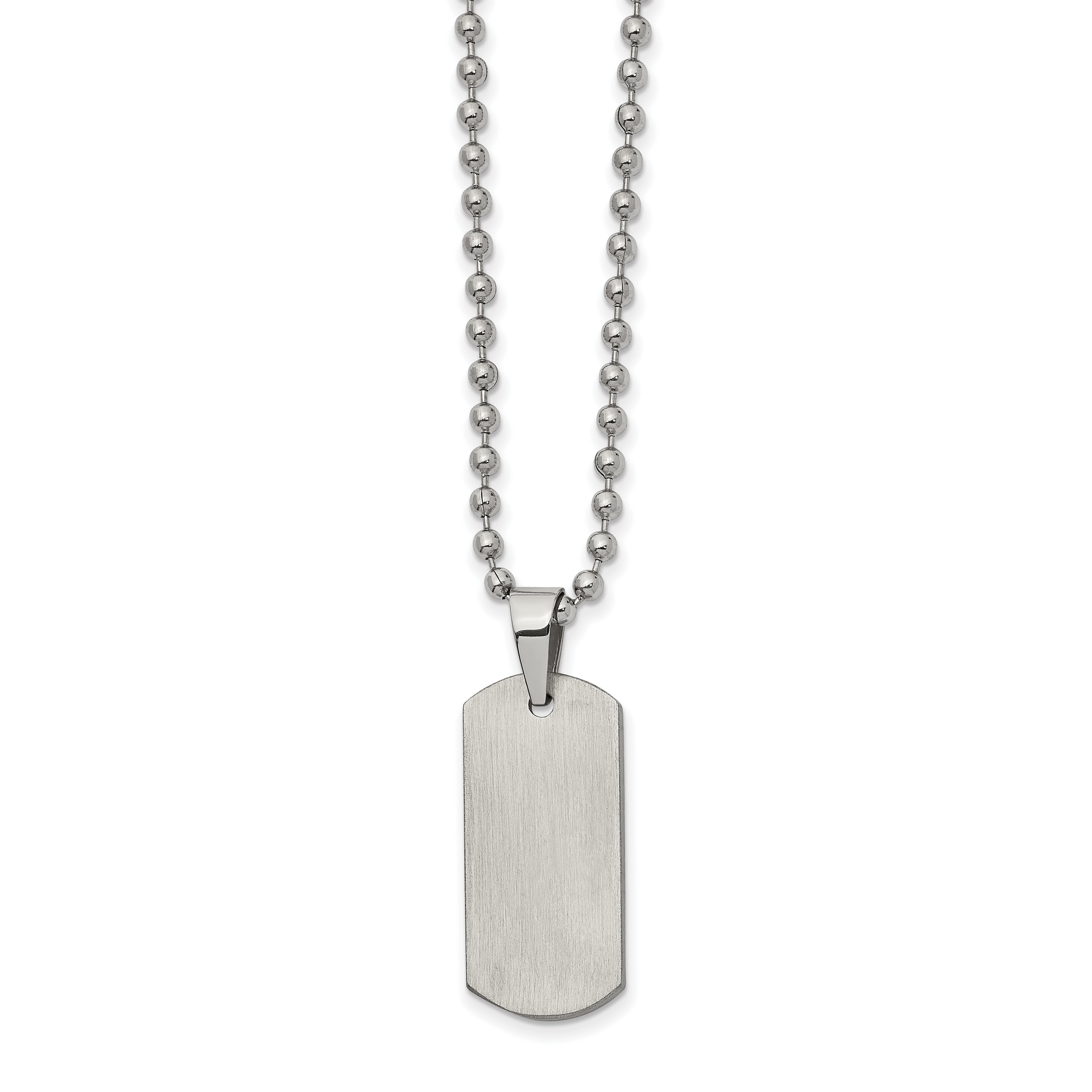 Chisel Stainless Steel Brushed Dog Tag on a 22 inch Ball Chain Necklace