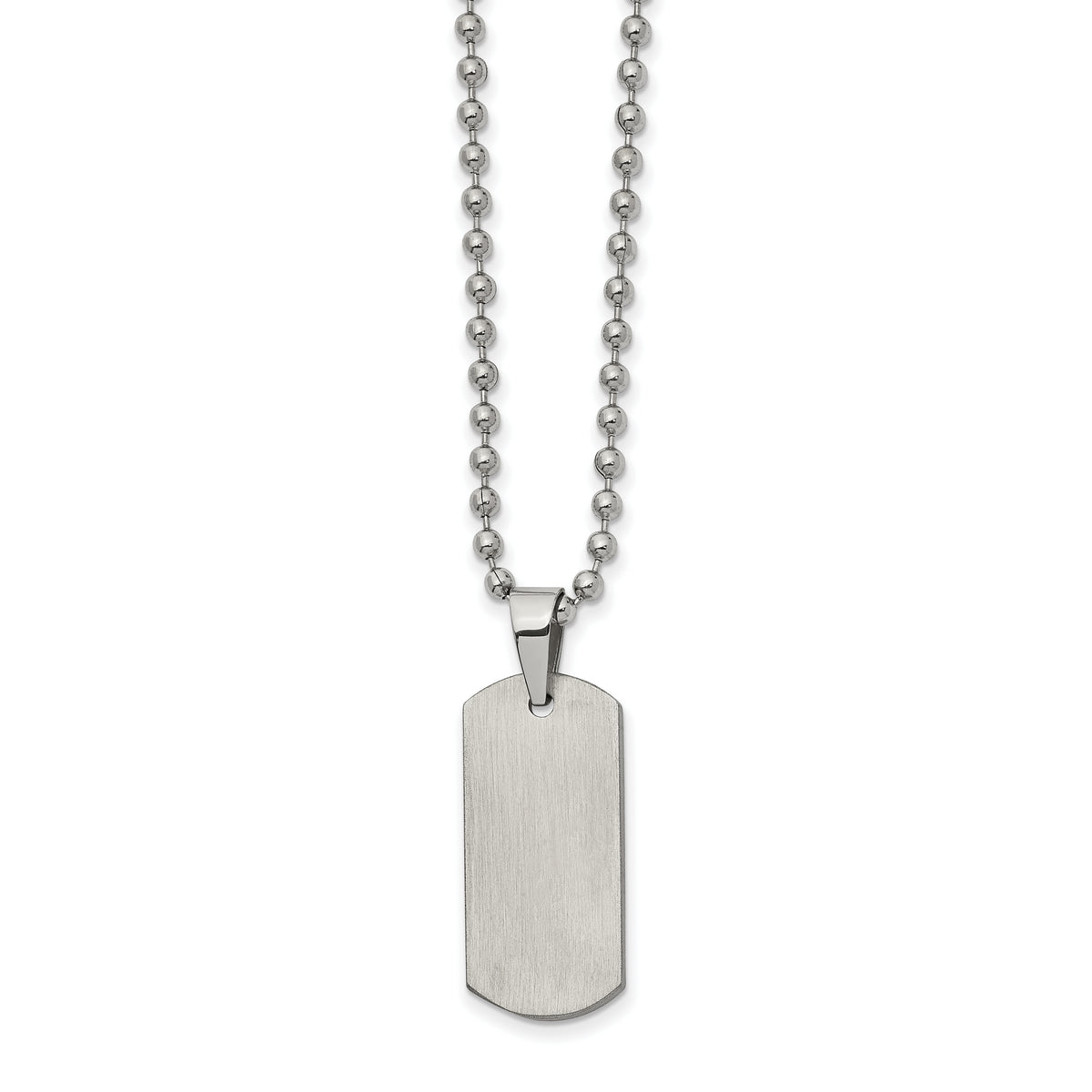 Chisel Stainless Steel Brushed Dog Tag on a 22 inch Ball Chain Necklace