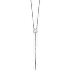 Chisel Stainless Steel Polished Adjustable 16.5 inch Cable Chain with 2in ext. Y Necklace