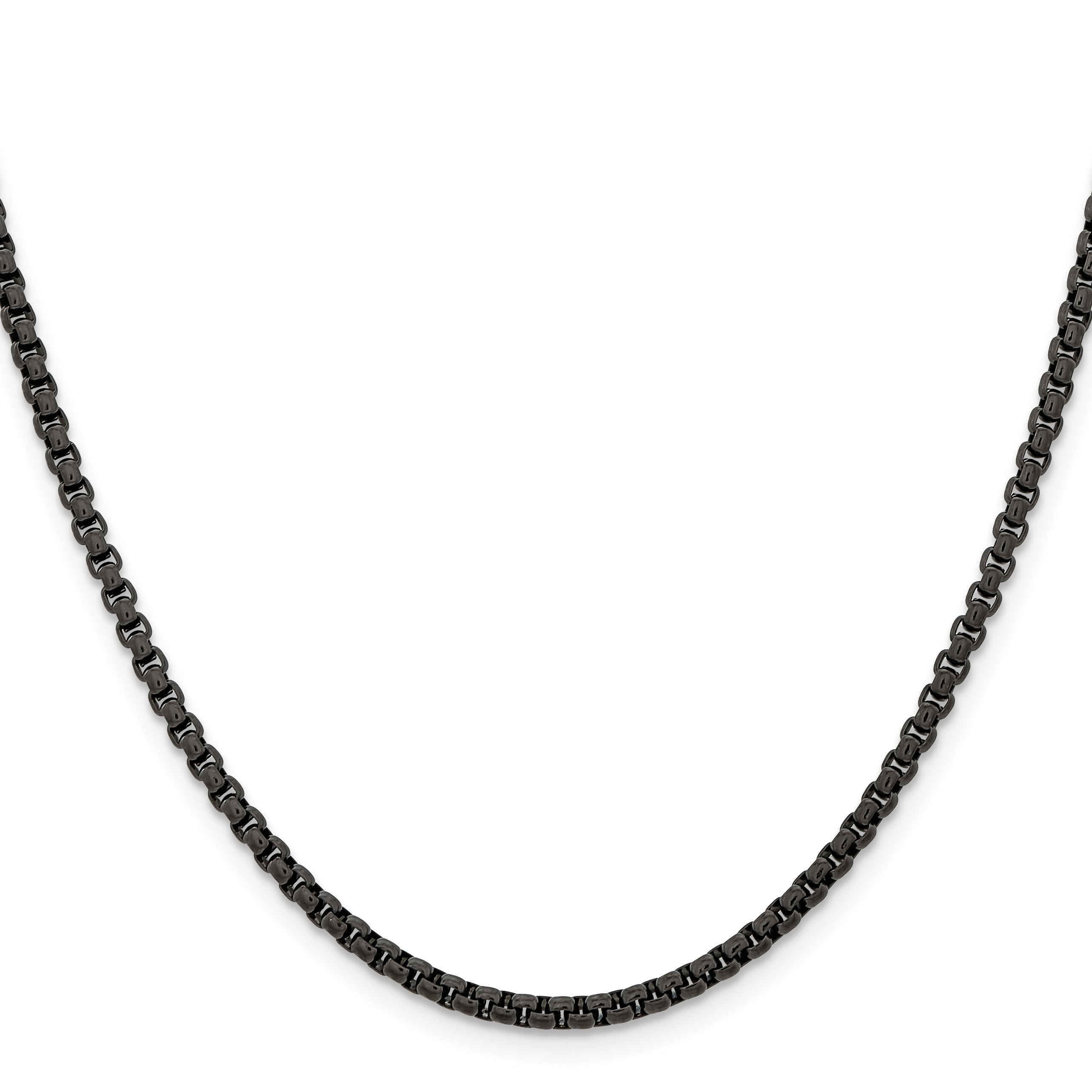 Chisel Stainless Steel Polished Black IP-plated 18 inch Box Chain