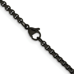 Chisel Stainless Steel Polished Black IP-plated 18 inch Box Chain