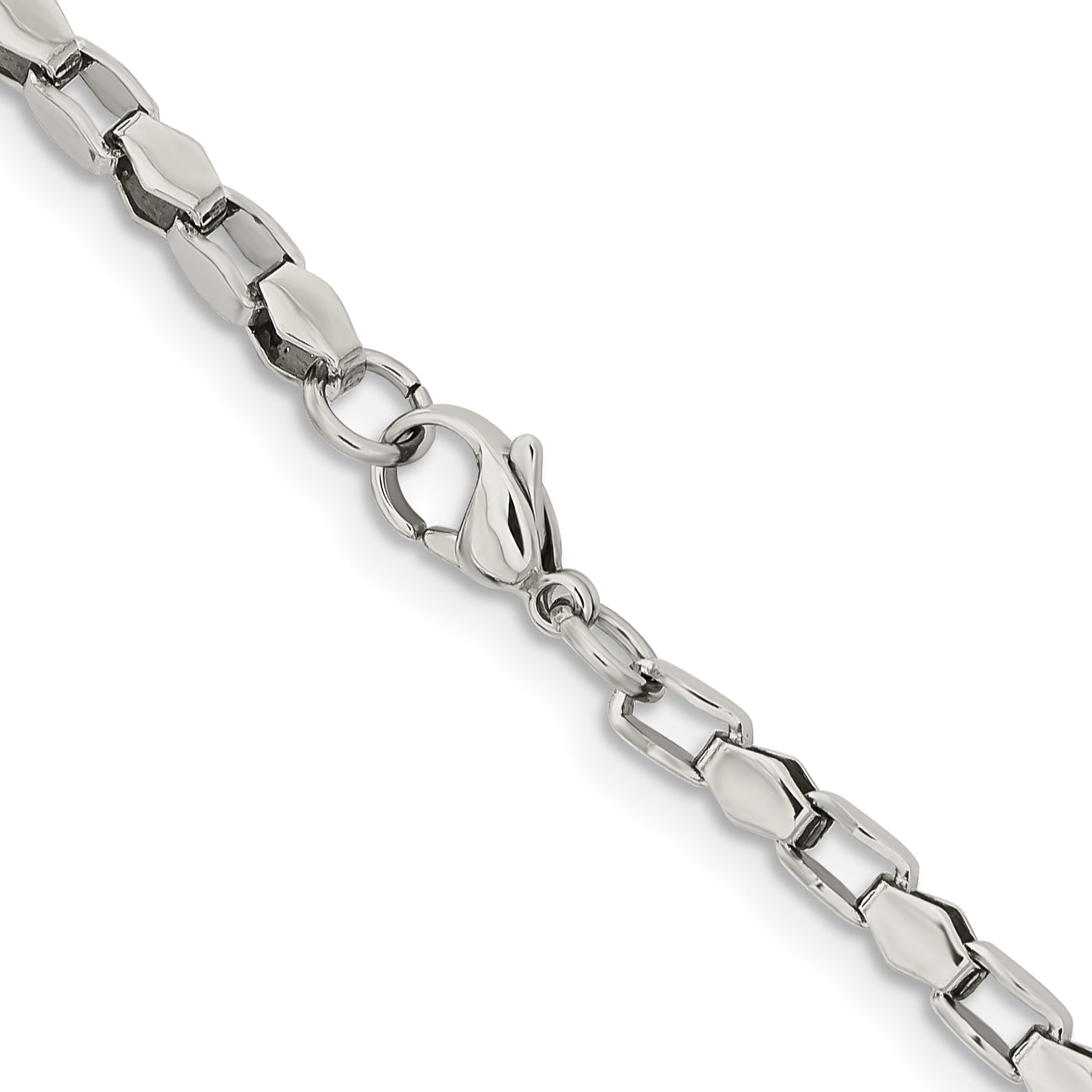 Stainless Steel Polished Fancy Link 18in Chain