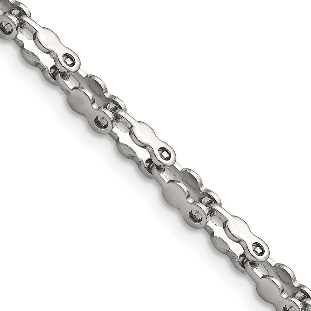 Stainless Steel Polished Fancy Link 24in Chain