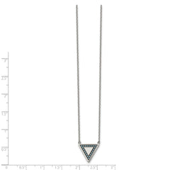 Chisel Stainless Steel Polished with Reconstructed Turquoise Triangle on a 17.75 inch Cable Chain with a 2 inch Extension Necklace