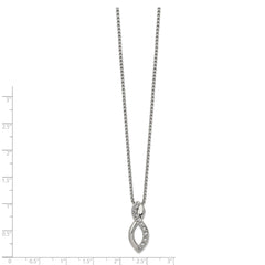 Chisel Stainless Steel Polished with Crystals from Swarovski Infinity Symbol on a 16 inch Box Chain Necklace