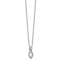 Chisel Stainless Steel Polished with Crystals from Swarovski Infinity Symbol on a 16 inch Box Chain Necklace