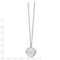 Chisel Stainless Steel Polished Infinity Symbol Moveable Pendant on a 16.5 inch Cable Chain with a 1.25 inch Extension Necklace