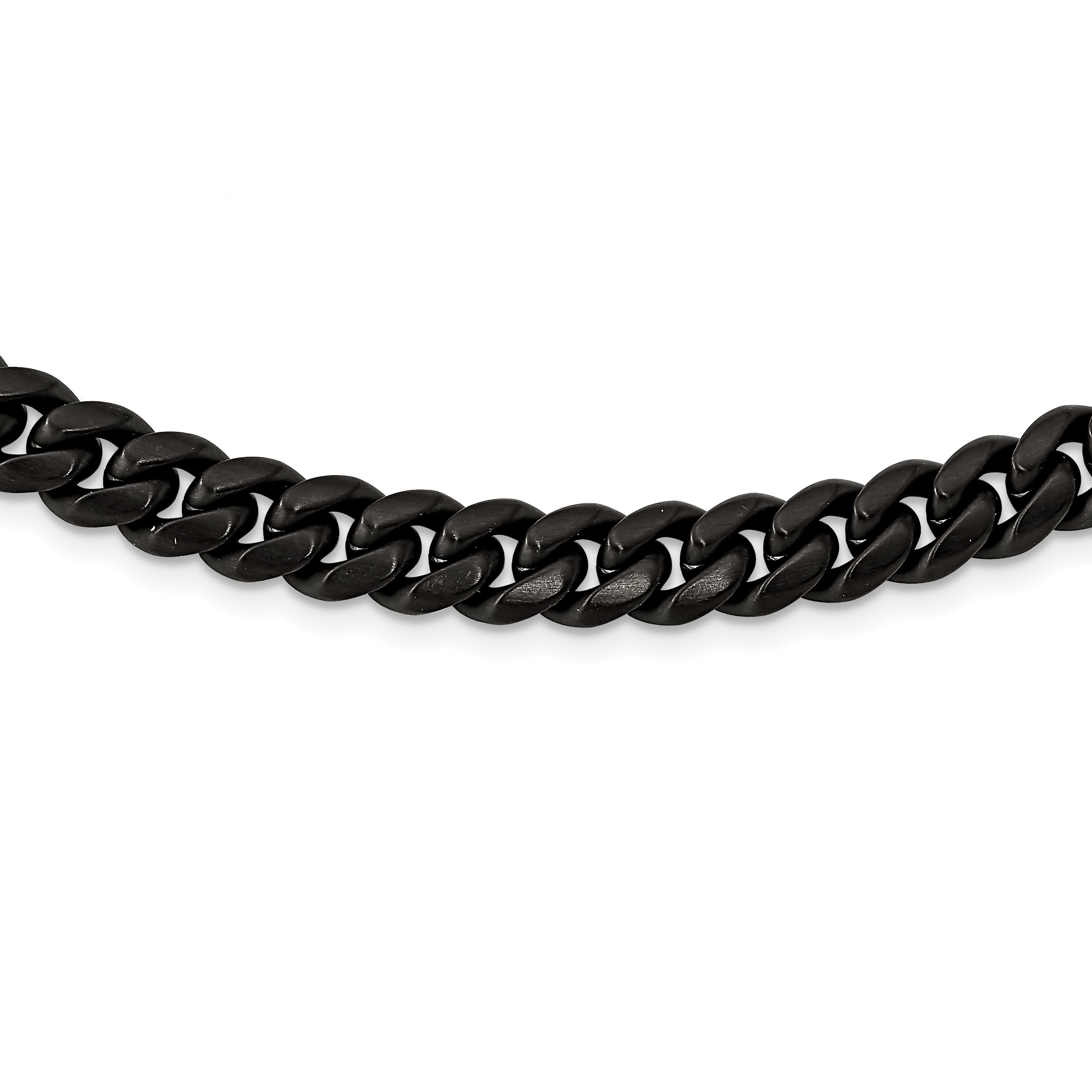 Chisel Stainless Steel Brushed Black IP-plated 10mm 24 inch Curb Necklace