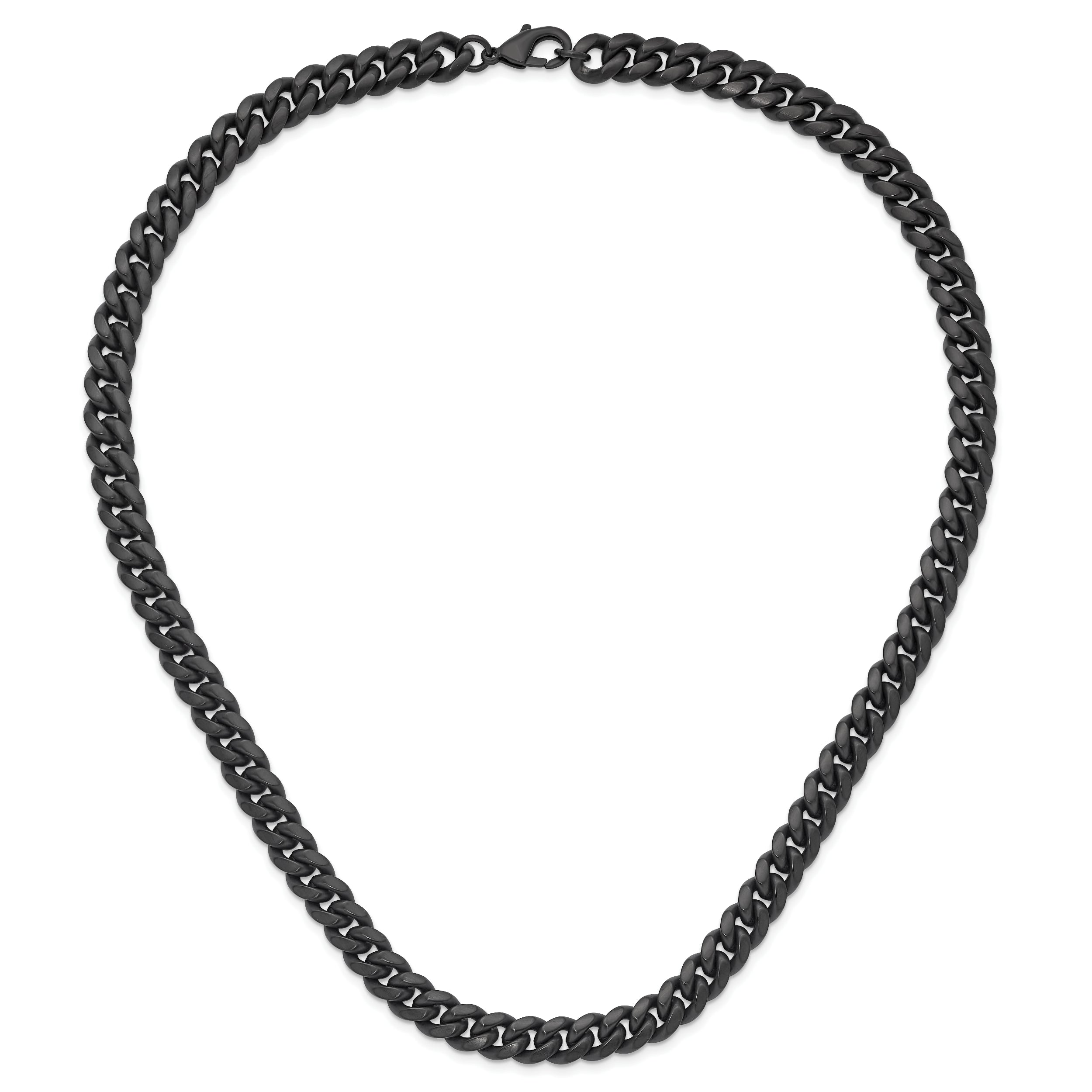 Chisel Stainless Steel Brushed Black IP-plated 10mm 24 inch Curb Necklace