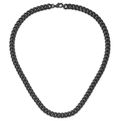 Chisel Stainless Steel Brushed Black IP-plated 10mm 24 inch Curb Necklace