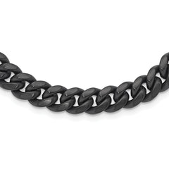 Chisel Stainless Steel Brushed Black IP-plated 10mm 24 inch Curb Necklace