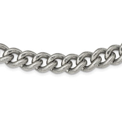 Chisel Stainless Steel Polished and Textured 14.5mm 23.75 inch Curb Chain