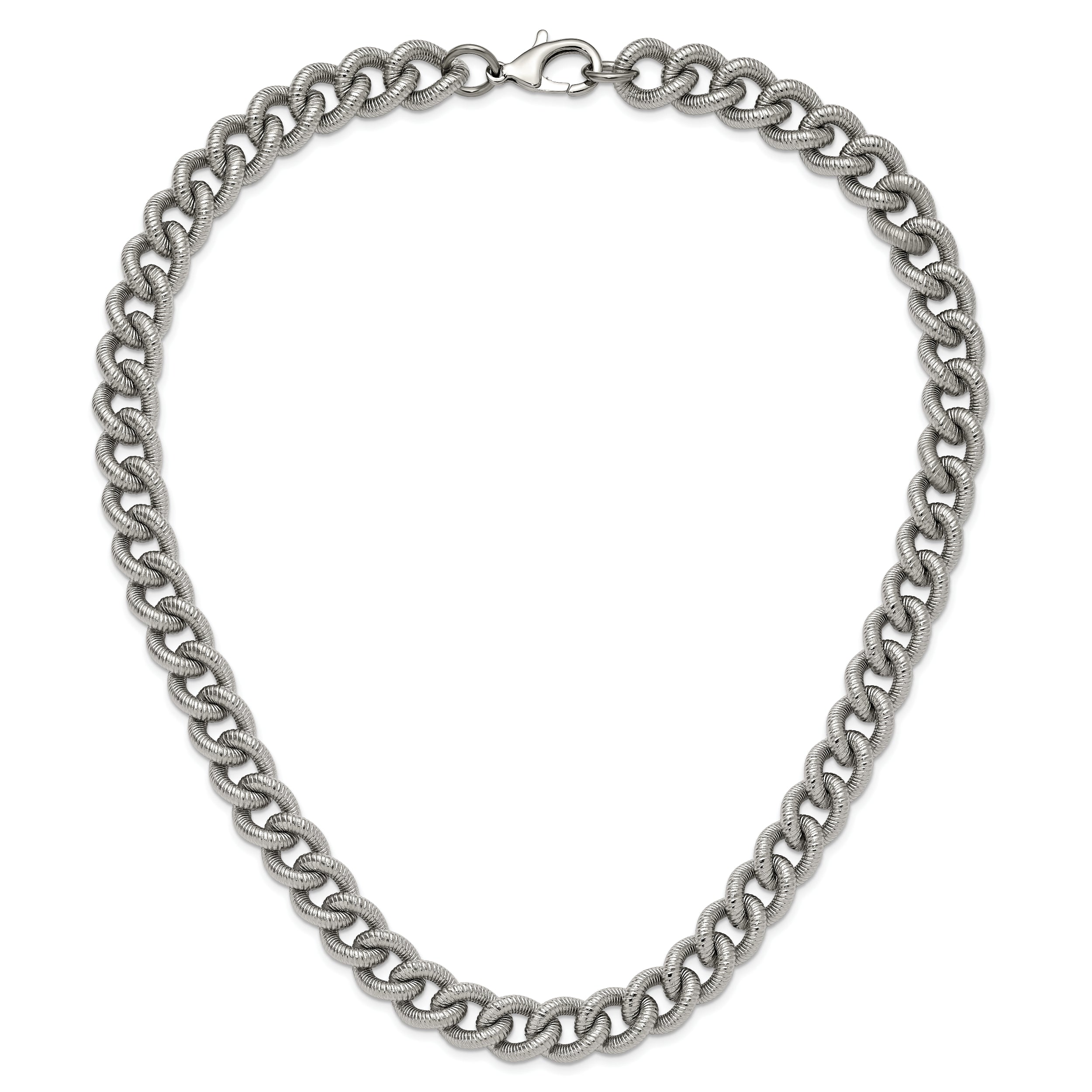 Chisel Stainless Steel Polished and Textured 14.5mm 23.75 inch Curb Chain