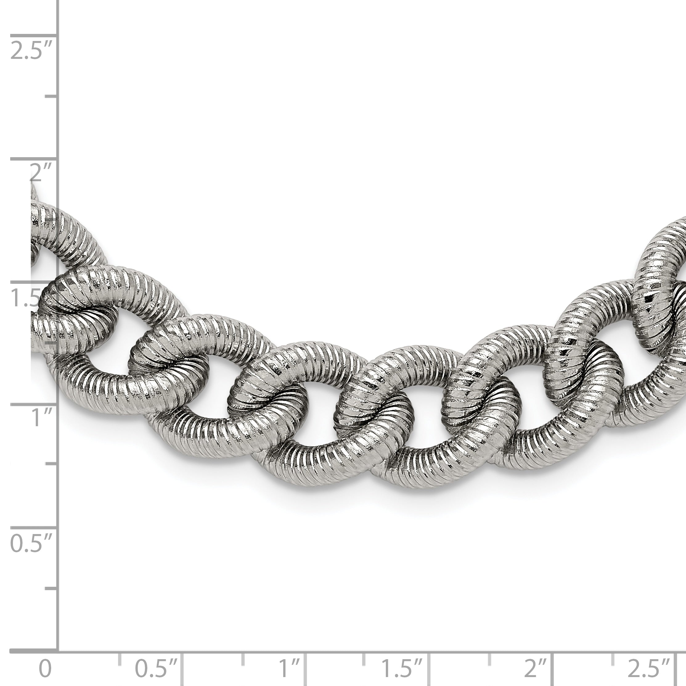 Chisel Stainless Steel Polished and Textured 14.5mm 23.75 inch Curb Chain