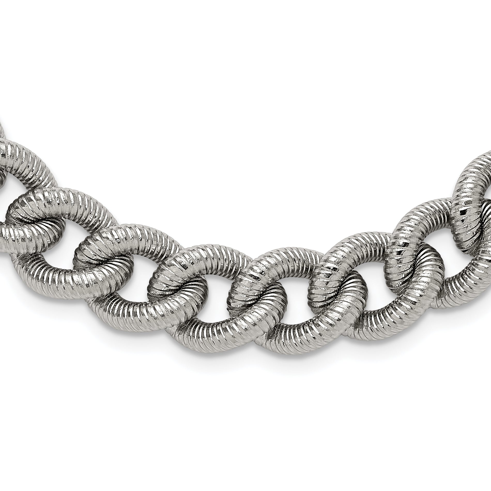 Chisel Stainless Steel Polished and Textured 14.5mm 23.75 inch Curb Chain