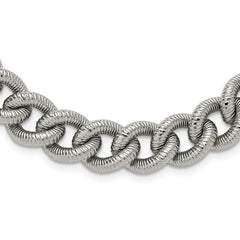 Chisel Stainless Steel Polished and Textured 14.5mm 23.75 inch Curb Chain