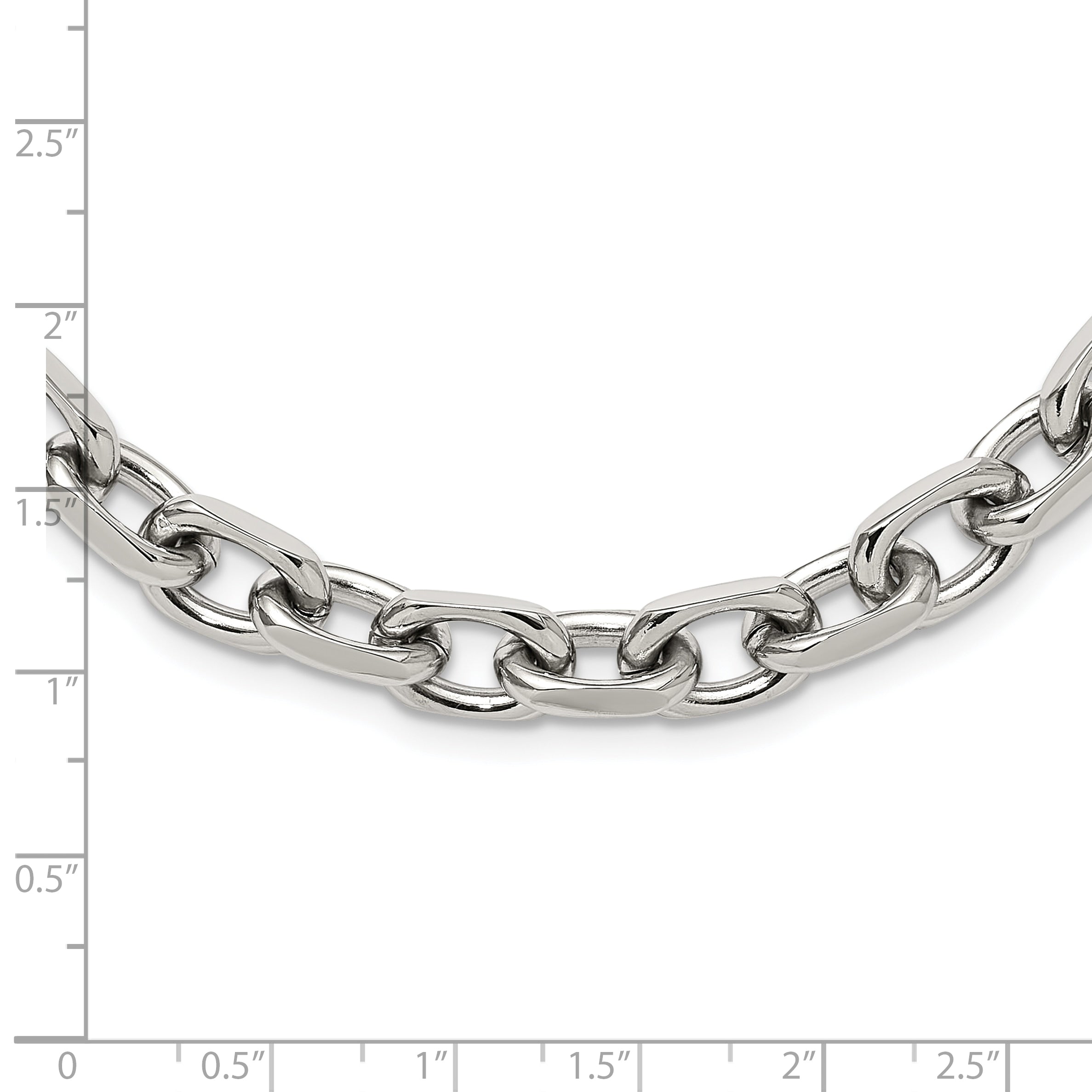 Chisel Stainless Steel Polished 8.5mm 24 inch Cable Chain