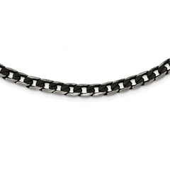 Chisel Stainless Steel Brushed and Textured Black IP-plated 24 inch Curb Chain Necklace