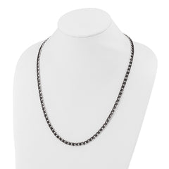 Chisel Stainless Steel Brushed and Textured Black IP-plated 24 inch Curb Chain Necklace