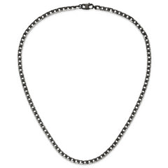 Chisel Stainless Steel Brushed and Textured Black IP-plated 24 inch Curb Chain Necklace