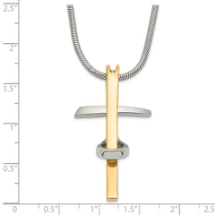 Stainless Steel Gold IP-plated Cross Necklace