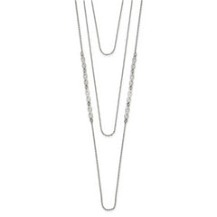 Stainless Steel Polished Infinity 3-Strand 16.5in w/1.75in ext Necklace