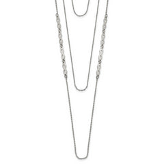 Stainless Steel Polished Infinity 3-Strand 16.5in w/1.75in ext Necklace