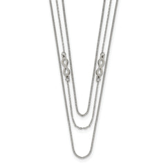 Chisel Stainless Steel Polished Infinity Sign 3-Strand 36 inch Curb Chain Necklace