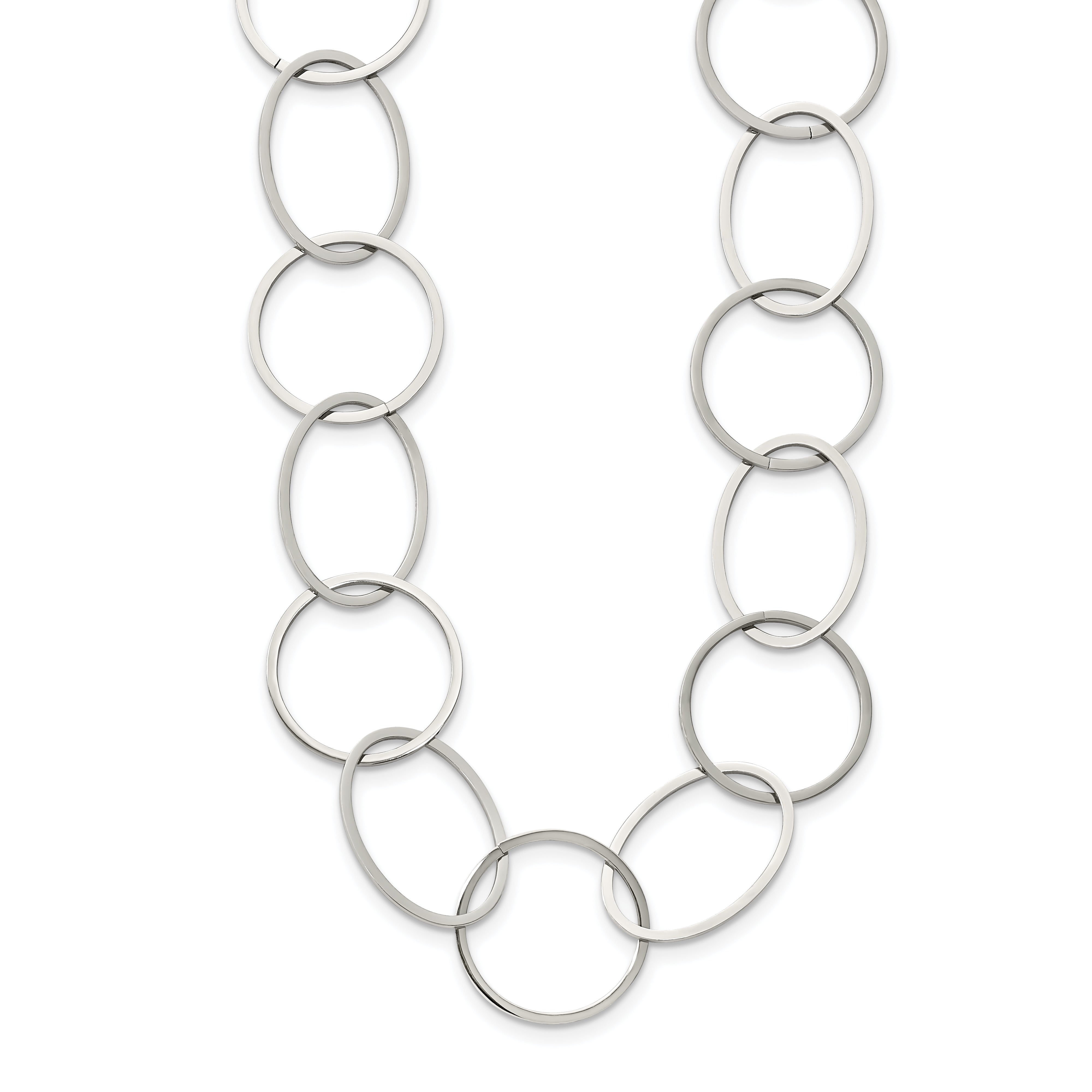 Chisel Stainless Steel Polished Circle Link 31.25 inch Necklace