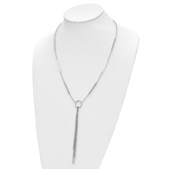 Chisel Stainless Steel Polished Circle with Tassel on a 23.5 inch Cable Chain Necklace