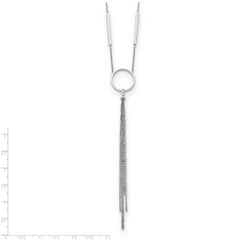 Chisel Stainless Steel Polished Circle with Tassel on a 23.5 inch Cable Chain Necklace