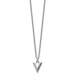 Chisel Stainless Steel Brushed and Polished Arrowhead Pendant on a 19.5 inch with .75 inch Extension Cable Chain Necklace