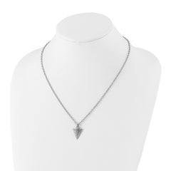 Chisel Stainless Steel Brushed and Polished Arrowhead Pendant on a 19.5 inch with .75 inch Extension Cable Chain Necklace