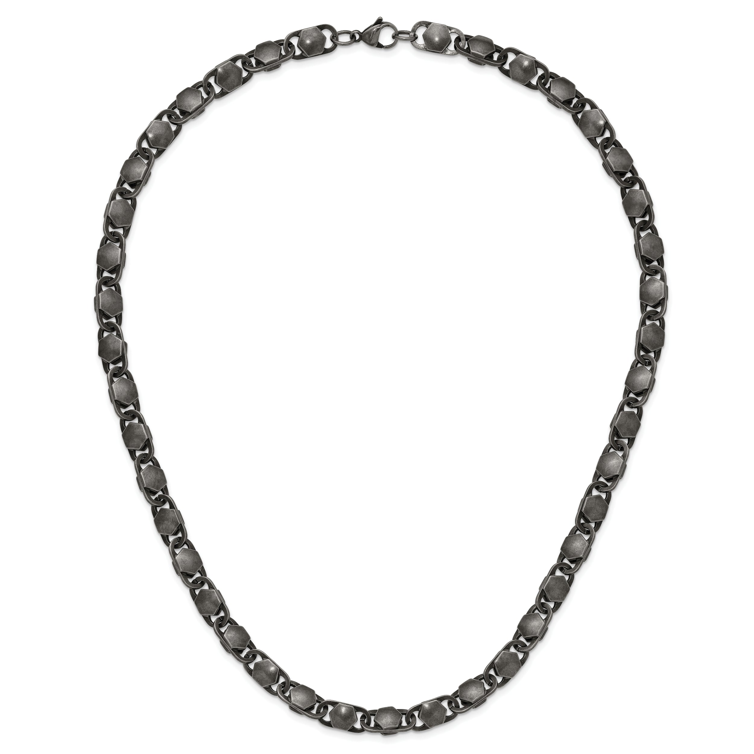 Chisel Stainless Steel Antiqued and Brushed 8.50mm 24 inch Necklace