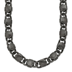 Chisel Stainless Steel Antiqued and Brushed 8.50mm 24 inch Necklace