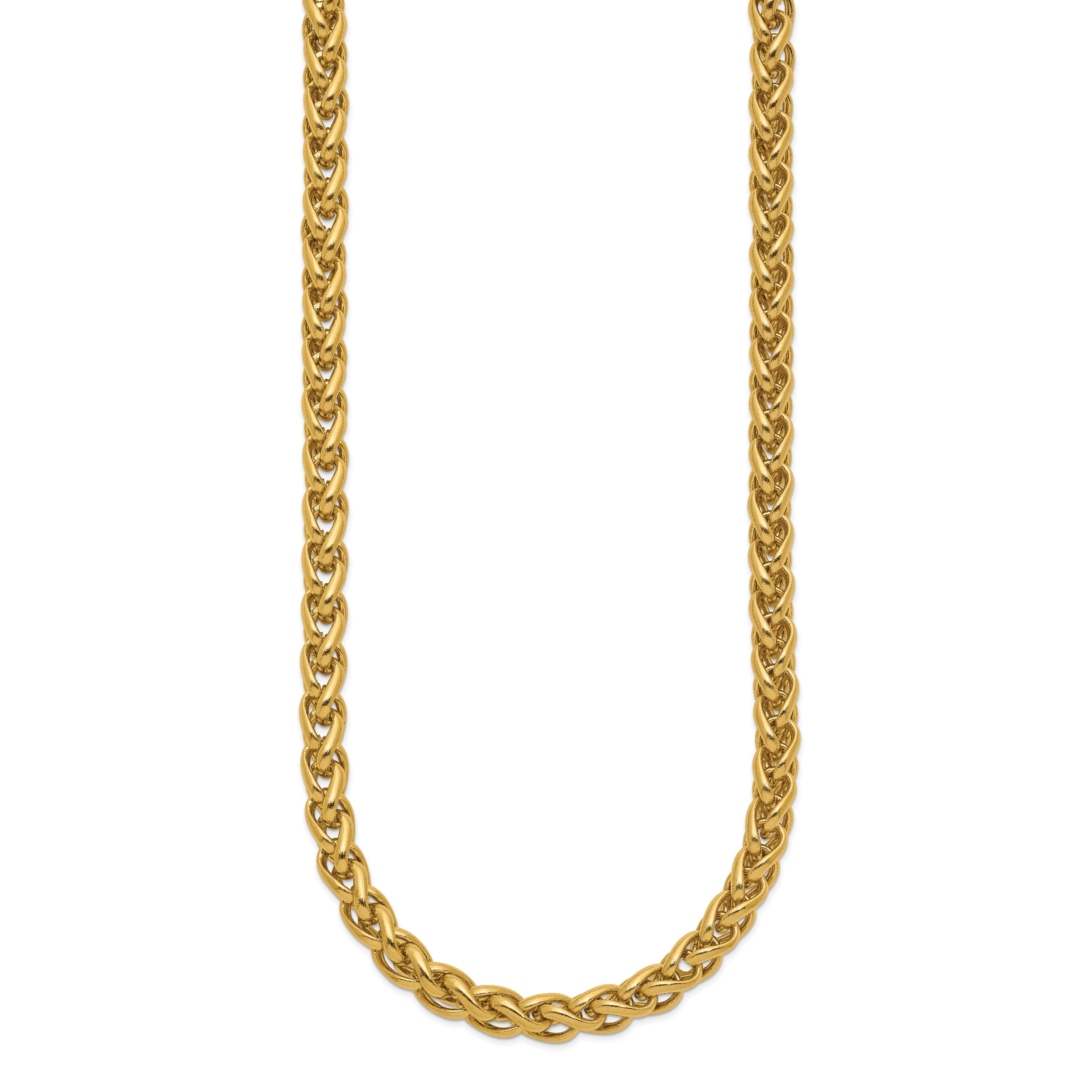 Chisel Stainless Steel Polished Yellow IP-plated 24 inch Spiga 6mm Chain Necklace